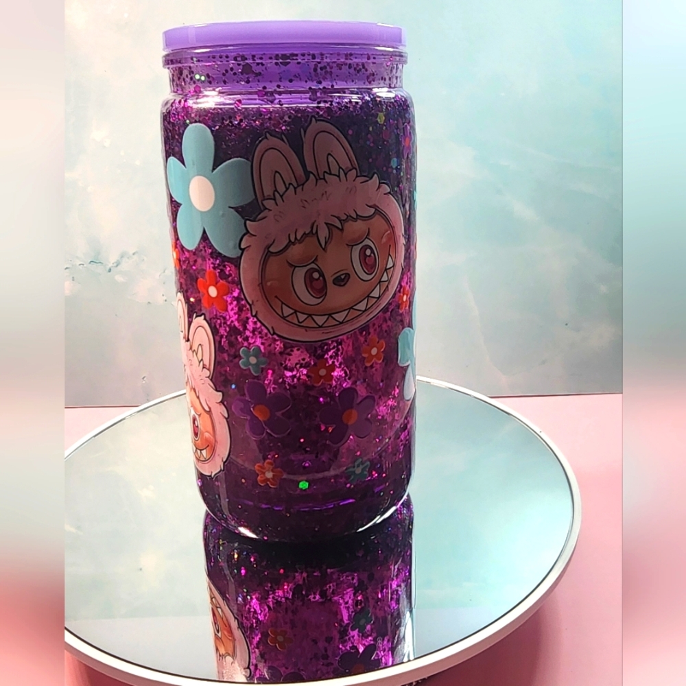 Labubu Pink and Purple 16oz Acrylic Cup,